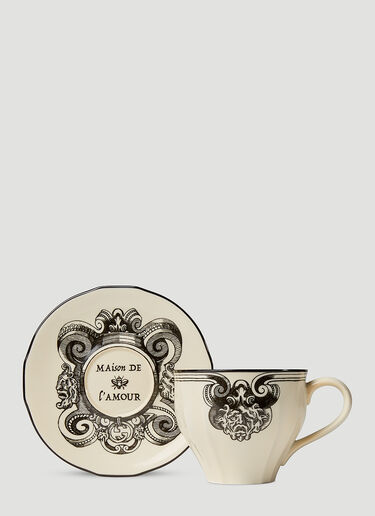 Gucci Set of Two Star Eye Demitasse Cup and Saucer White wps0644017