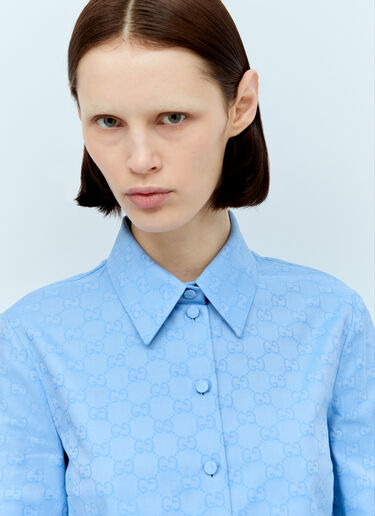 Gucci GG Supreme Oxford Shirt Blue guc0255053
