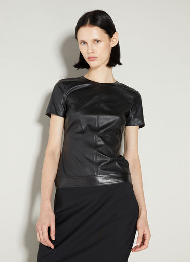 Helmut Lang Faux Leather T-Shirt Black hlm0253003