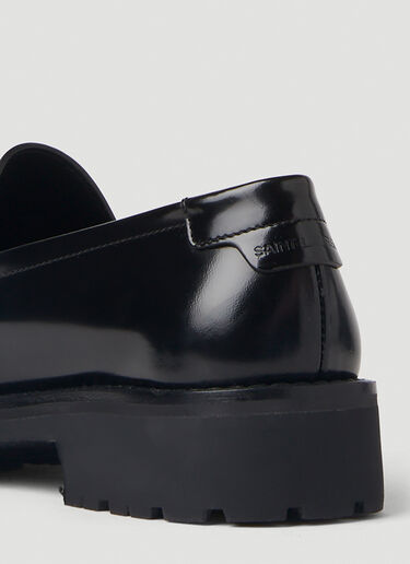 Logo Plaque Loafers Saint Laurent Logo Plaque Loafers Black sla0251167