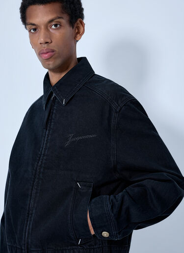 LN-CC® - Jacquemus: De-Nîmes Zipped Jacket - Black Jacquemus De-Nîmes Zipped Jacket Black jac0166009