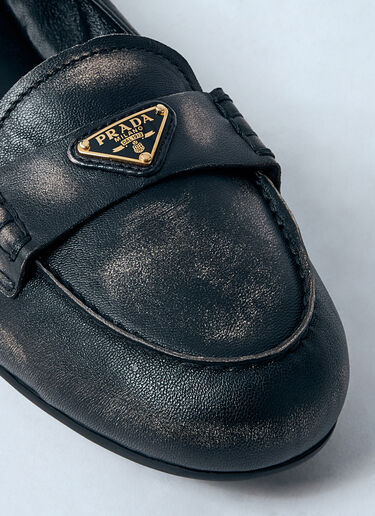 Prada Logo Plaque Loafters Black pra0260006