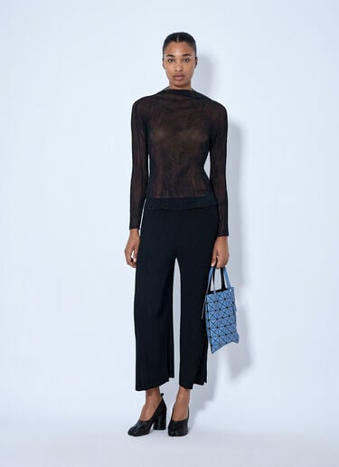 LN-CC® - Issey Miyake: Hatching Pleats Pants - Black Issey Miyake Hatching Pleats Pants Black ism0264009