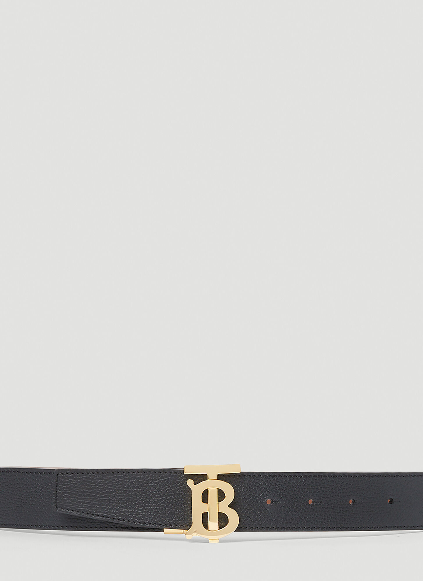 Burberry Tb Plaque Belt In Black