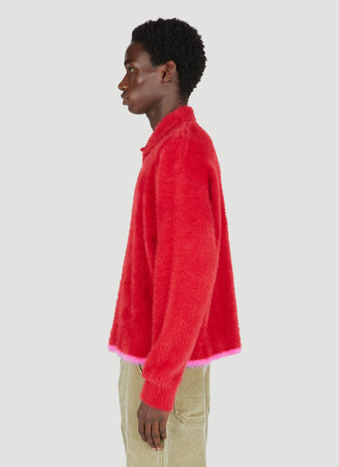 Jacquemus Fluffy Knit Polo Shirt Red jac0154011