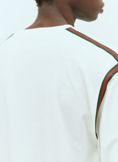 Gucci Web Long Sleeve T-Shirt White guc0155053