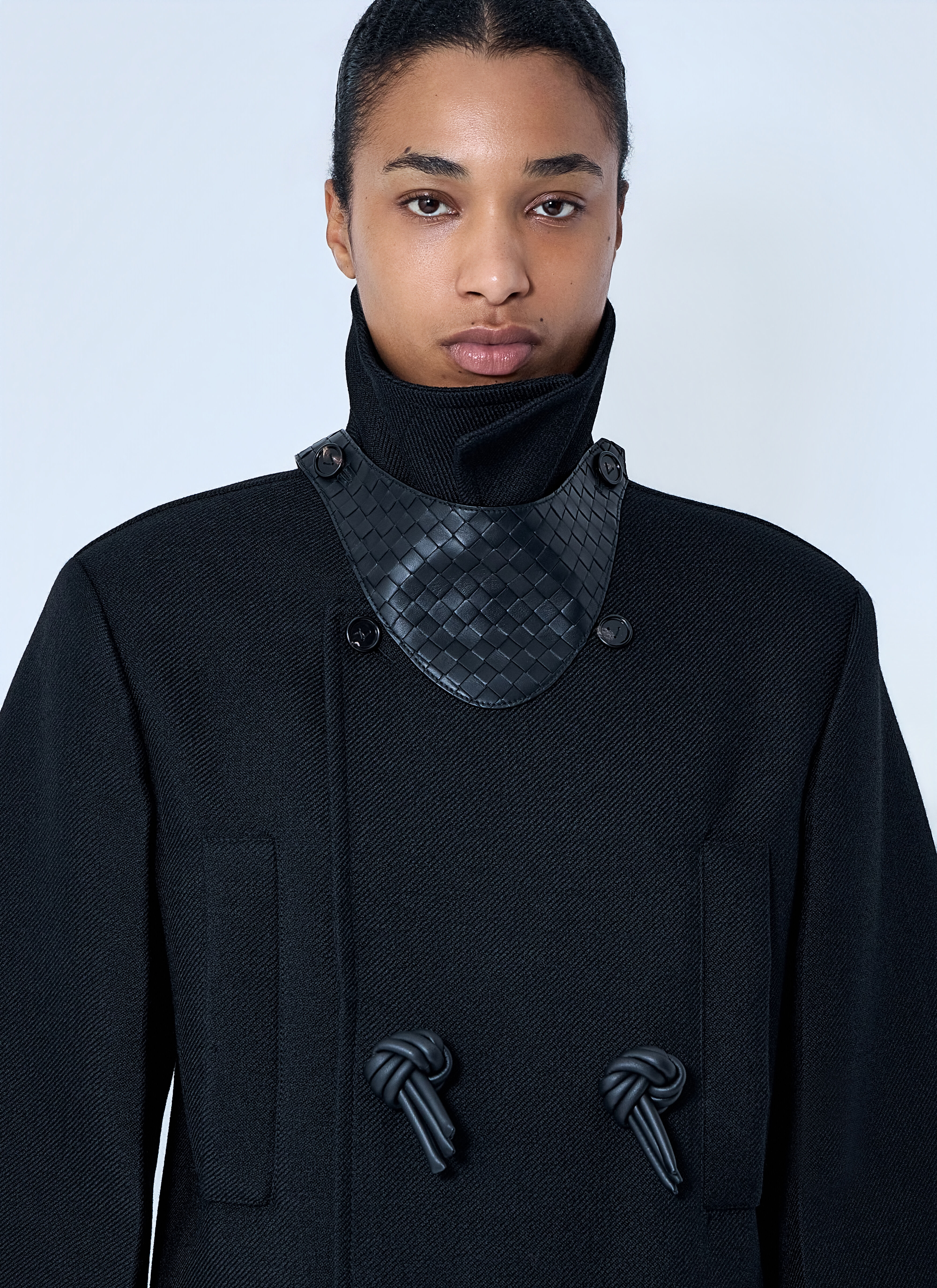 Bottega Veneta Women's' Double-Breasted Coat with Knot Details in