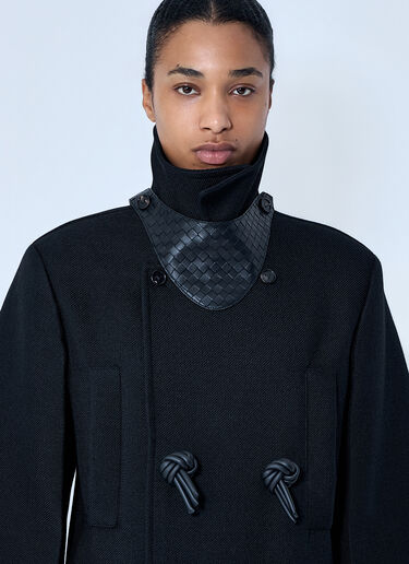 Bottega Veneta Double-Breasted Coat with Knot Details Black bov0264065