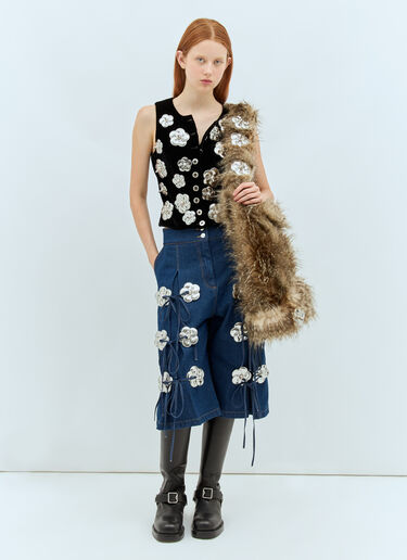 Chopova Lowena Embellished Velvet Vest Black cho0258002