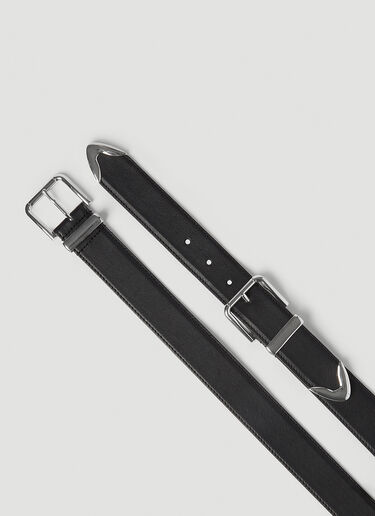 Dolce & Gabbana Double Buckle Leather Belt Black dol0154012