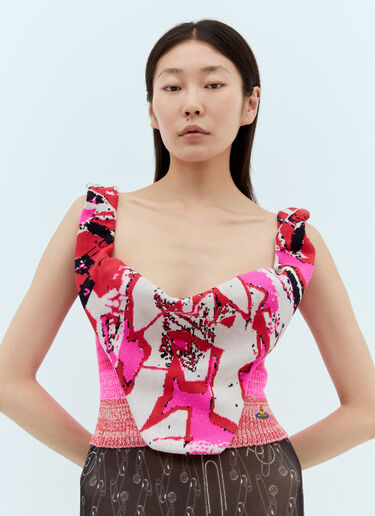 Vivienne Westwood 그래피티 보디스 레드 vvw0257017