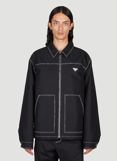 Prada 再生尼龙明缝夹克 黑色 pra0153004