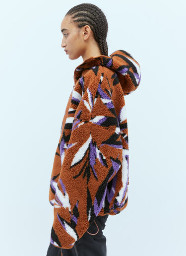 adidas by Stella McCartney Hooded jacquard Fleece Jacket Orange asm0254028