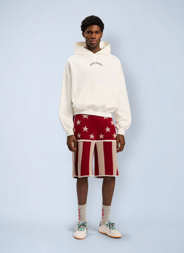 Back Curved Logo Loose Hooded Sweatshirt Palm Angels Back Curved Logo Loose Hooded Sweatshirt White pma0162090