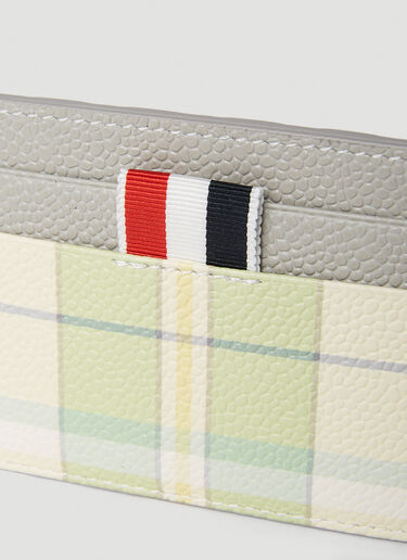 Check Four Bar Card Holder Thom Browne Check Four Bar Card Holder Green thb0151039