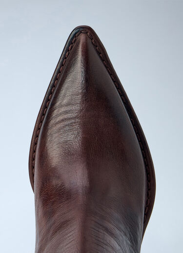 LN-CC® - Capasa Milano: Camperos Knee-High Leather Boots - Brown Capasa Milano Camperos Knee-High Leather Boots Brown cps0266001