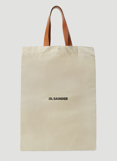 Jil Sander Flat Shopper Large Tote Bag Brown jil0143048