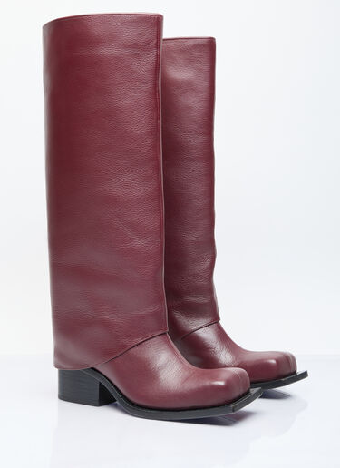 Fidan Novruzova Havva Leather Boots Burgundy fid0254012