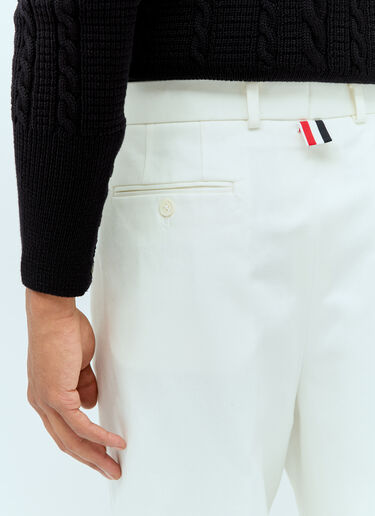 Thom Browne Low-Rise Twill Pants White thb0155009