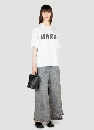Marni Marbled Wide Leg Denim Pants Blue mni0253034