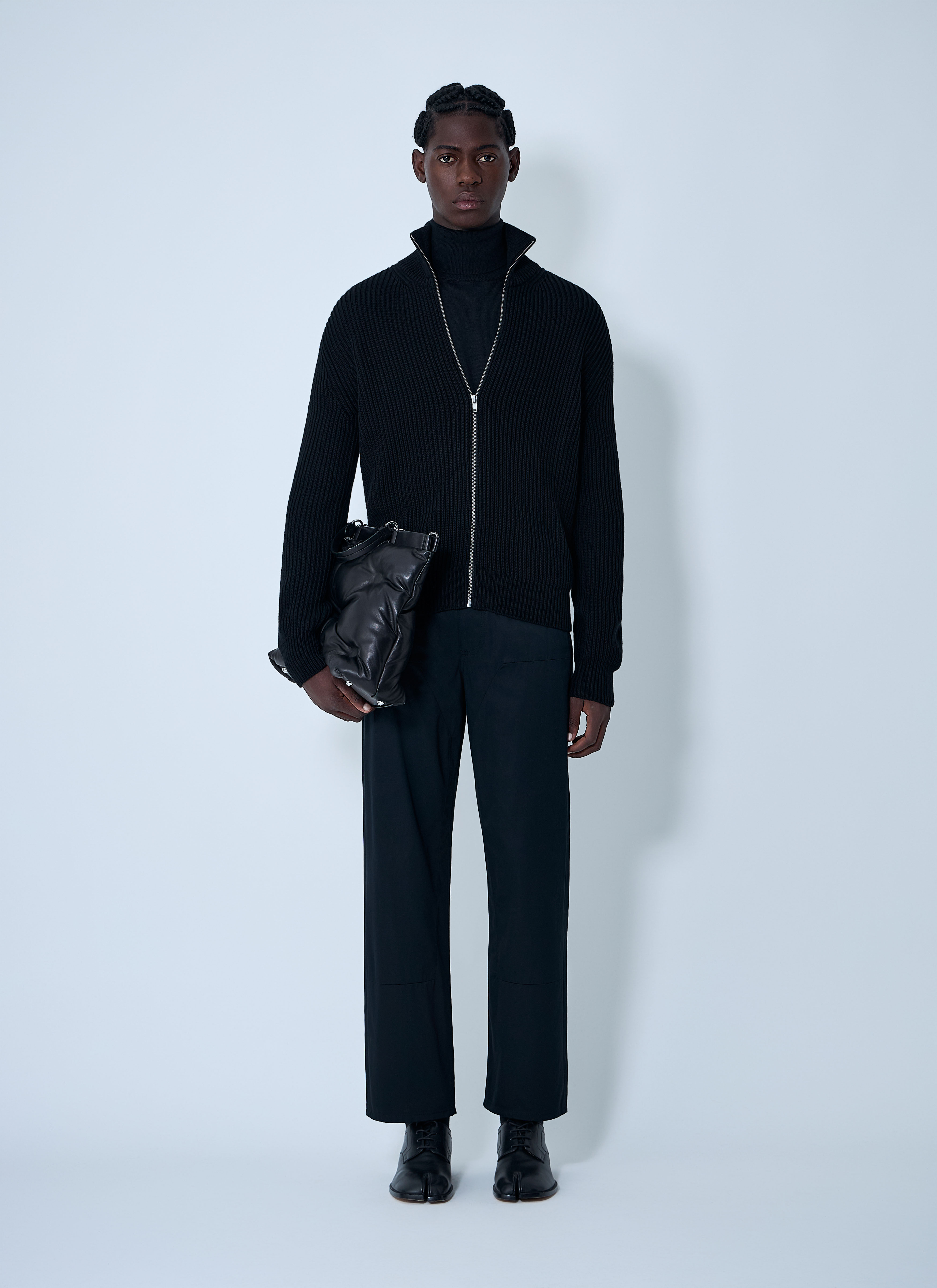 MM6 Maison Margiela Men's' Rib Knit Sweater in Black | LN-CC®