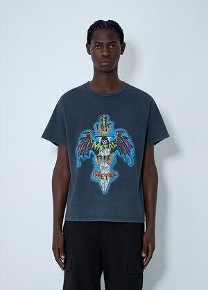 Gallery Dept. Logo Motif T-Shirt Black gdp0162051