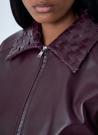 Leather Blouson Jacket Bottega Veneta Leather Blouson Jacket Burgundy bov0262040