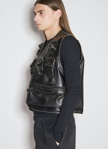 Prada Leather Cargo Vest Black pra0156008