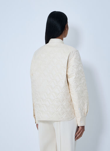 Logo Motif Quilted Jacket Moncler Logo Motif Quilted Jacket Cream mon0263030