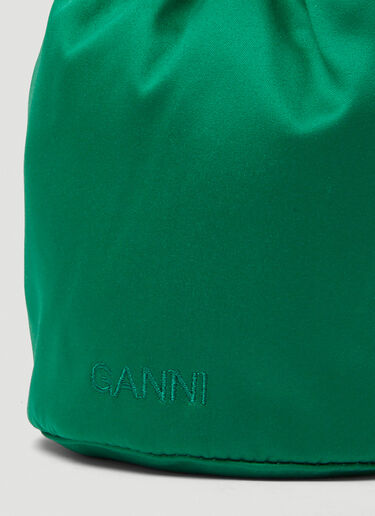 GANNI Ruched Pouch Hand Bag Green gan0249060