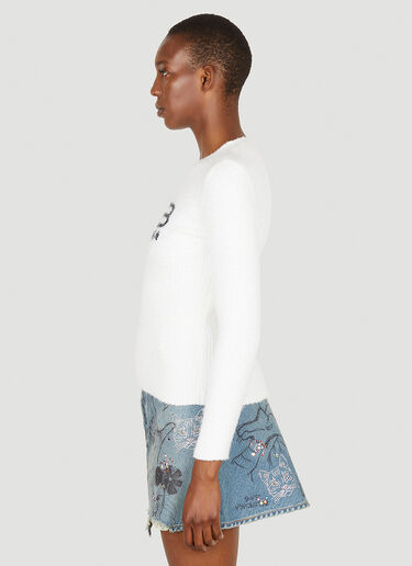 Balenciaga BB License 罗纹毛衣 白色 bal0249134