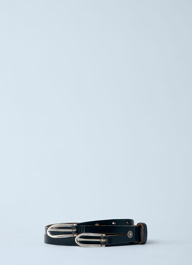 Our Legacy Twin Tongue Belt Black our0360055