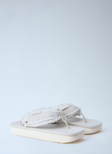 Frayed Edge Thong Sandals Rick Owens DRKSHDW Frayed Edge Thong Sandals White drk0164036