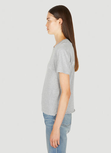 Saint Laurent Reverse Logo T-Shirt Grey sla0249028