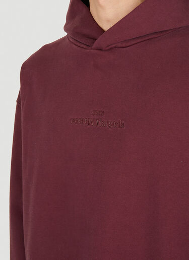 Maison Margiela Logo Embroidery Hooded Sweatshirt Burgundy mla0150005