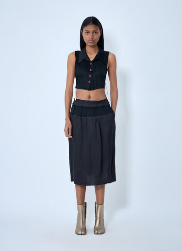 Maison Margiela Topstitching Midi Skirt Black mla0264008