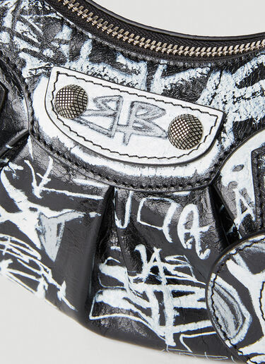 Balenciaga Le Cagole Graffiti XS Shoulder Bag Black bal0251097