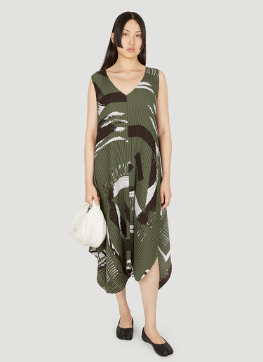 Issey Miyake Doro Pleats Dress Green ism0249010