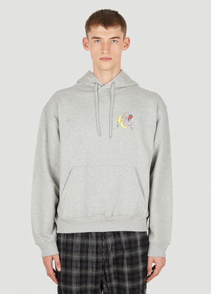 Sky High Farm Workwear Perennial Will Sheldon Print Hooded Sweatshirt Grey skh0350017
