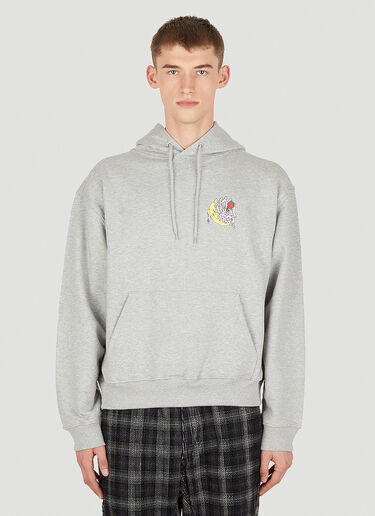 Sky High Farm Workwear Perennial Will Sheldon Print Hooded Sweatshirt Grey skh0350017