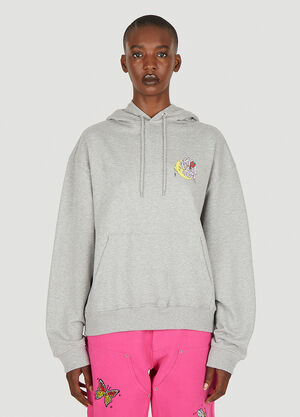 Sky High Farm Workwear Perennial Will Sheldon Print Hooded Sweatshirt Grey skh0350017