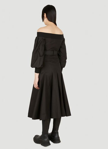 Alexander McQueen Off Shoulder Godet Dress Black amq0247022