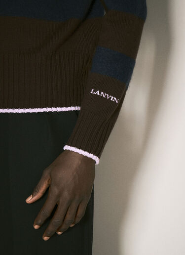 Lanvin 条纹针织衫  棕 lnv0157002