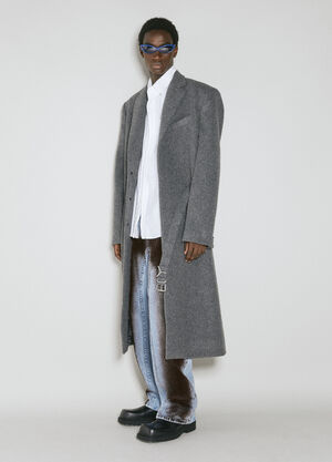 Balenciaga Y Belt Brushed Wool Coat Brown bal0155023
