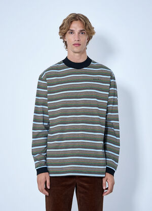 Marni Striped Long Sleeve T-Shirt Light Blue mni0165003