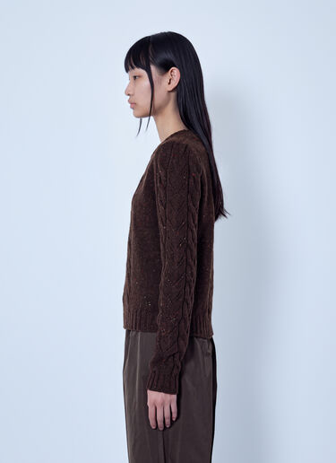 LN-CC® - Max Mara: Cable Knit Sweater - Dark Brown Max Mara Cable Knit Sweater Dark Brown max0266031