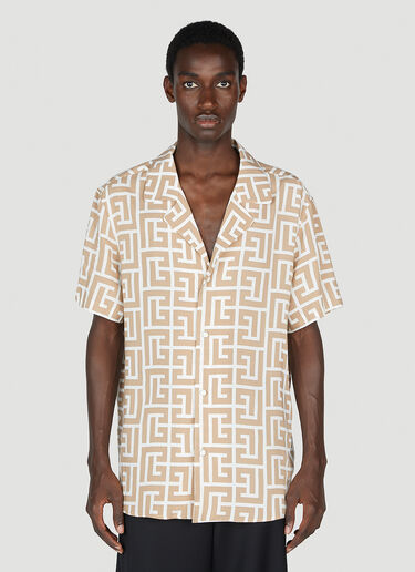 Monogram Shirt Balmain Monogram Shirt Beige bln0152016