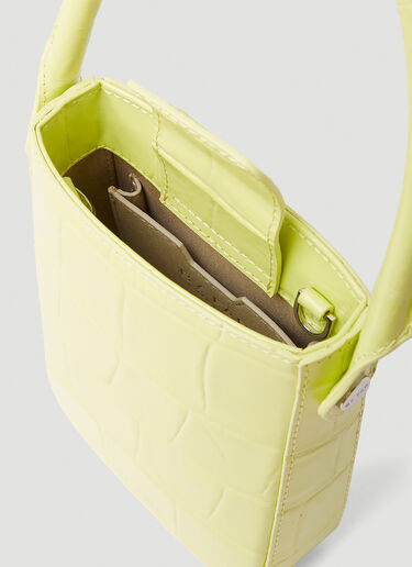 BY FAR Note Apple Croc Embossed Handbag Yellow byf0252016