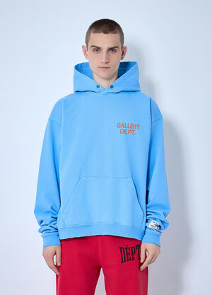 Gallery Dept. 90s Logo Print Hooded Sweatshirt Light Blue gdp0160004