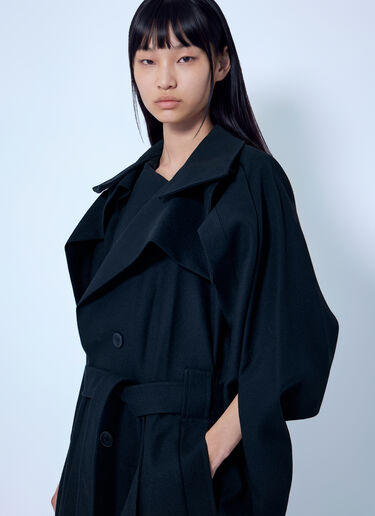 LN-CC® - Issey Miyake: Calligraph Trench Coat - Black Issey Miyake Calligraph Trench Coat Black ism0265012